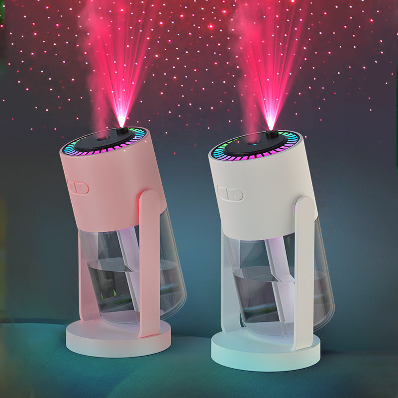 New Projection Starry Sky Top Ambient Light Humidifier Small Portable Anti-Dry Burn Car Home USB Spray Shaking Head.