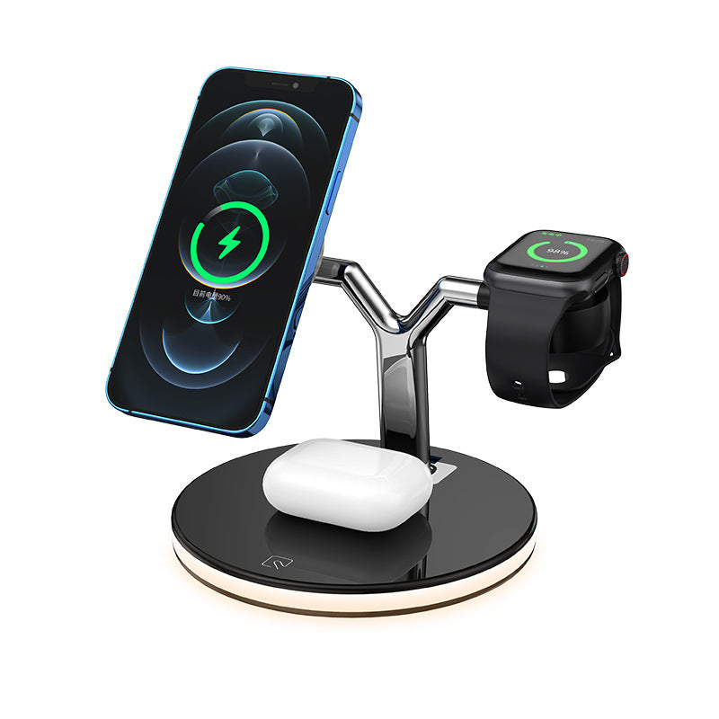 3 In 1 Magnetic Wireless Charger Stand Watch 15W Fast Charging Dock Station For Earbuds Pro.