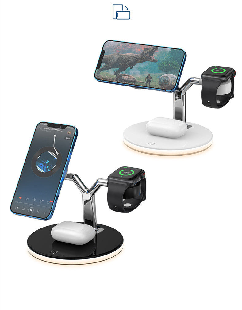 3 In 1 Magnetic Wireless Charger Stand Watch 15W Fast Charging Dock Station For Earbuds Pro.