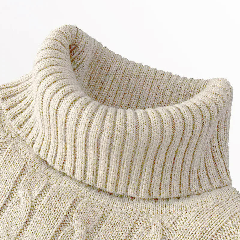 Twist Knitted Pullover Slim Fit Warm Top Solid Color.