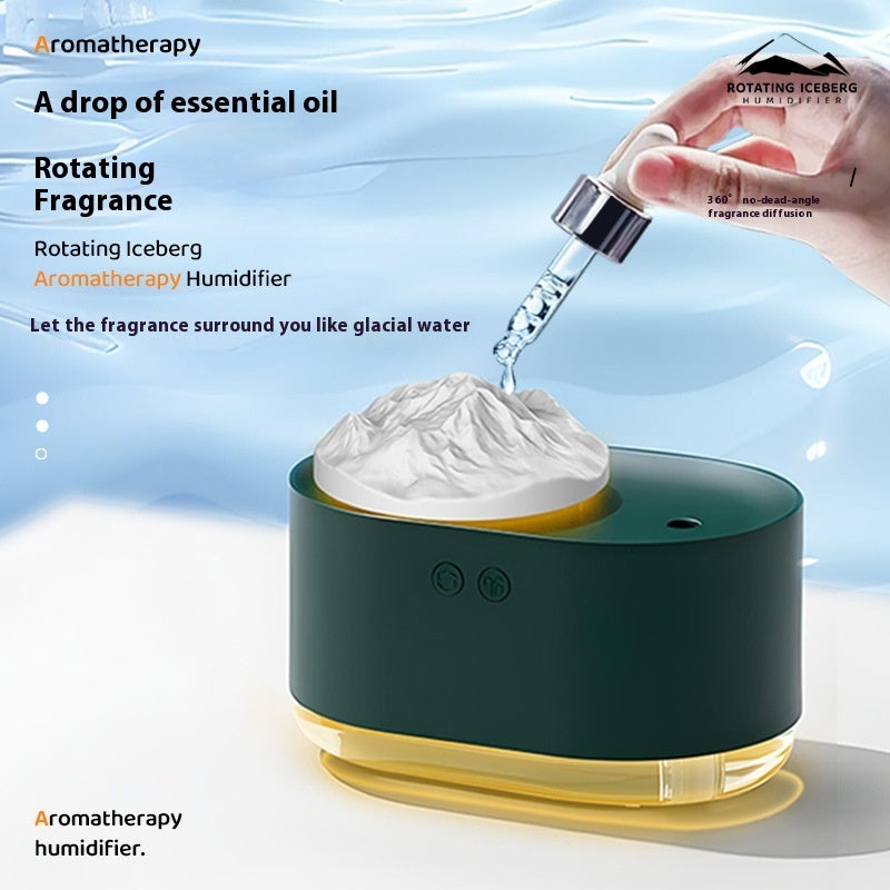 Rotating Iceberg Aromatherapy Spray Mute USB Humidifier