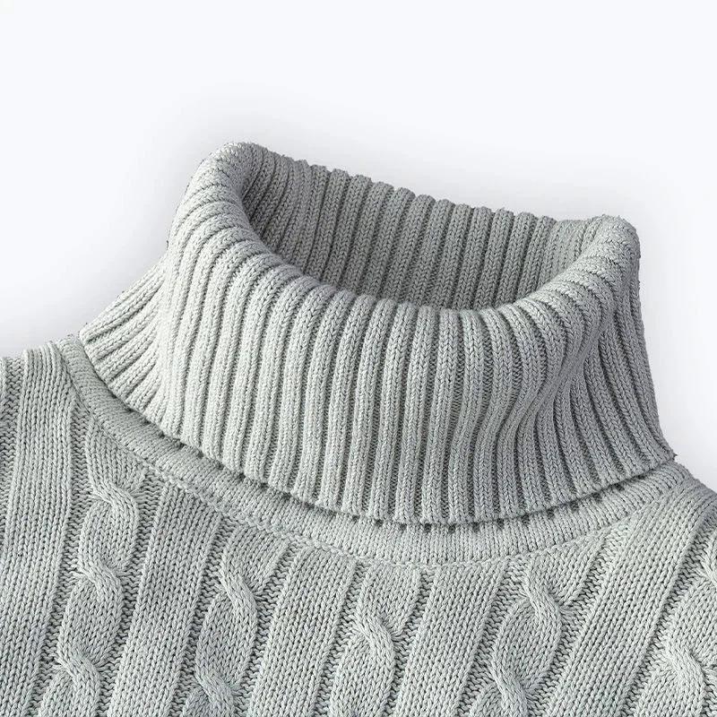 Twist Knitted Pullover Slim Fit Warm Top Solid Color.