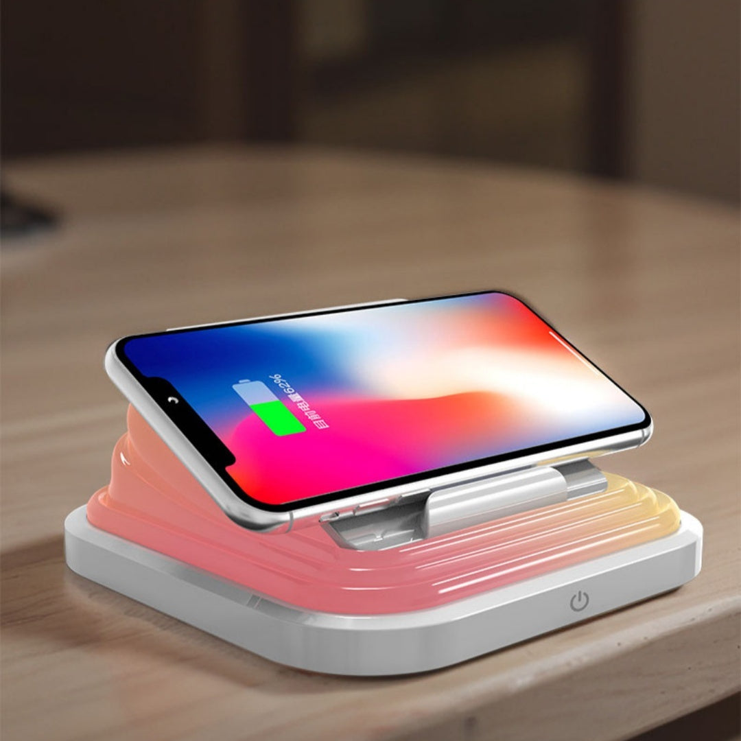 Creative Multifunctional Ambience Light Folding Mobile Phone Wireless Charging Lamp.