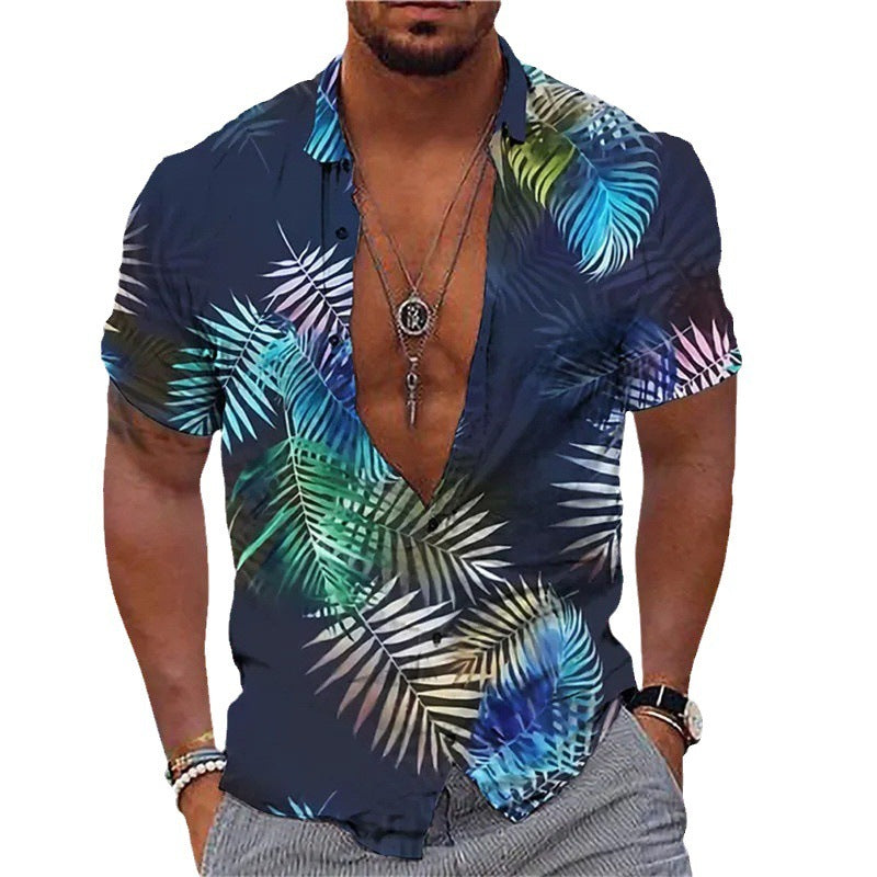 Loose New Summer Menswear 3D Personalized Printing T-shirt Shirt Street Casual Retro Round Collar Fashion All-match Short Sleeve.