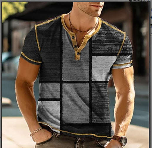 Simplicity Plaid Printed Casual Short Sleeve.