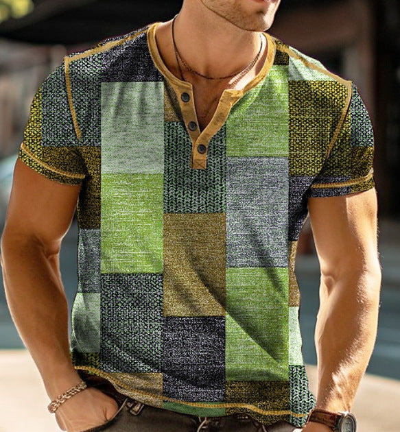 Simplicity Plaid Printed Casual Short Sleeve.