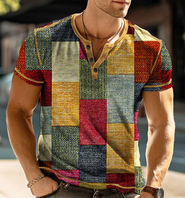 Simplicity Plaid Printed Casual Short Sleeve.