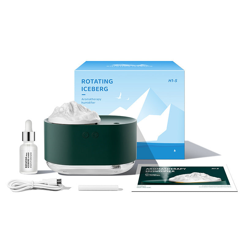 Rotating Iceberg Aromatherapy Spray Mute USB Humidifier