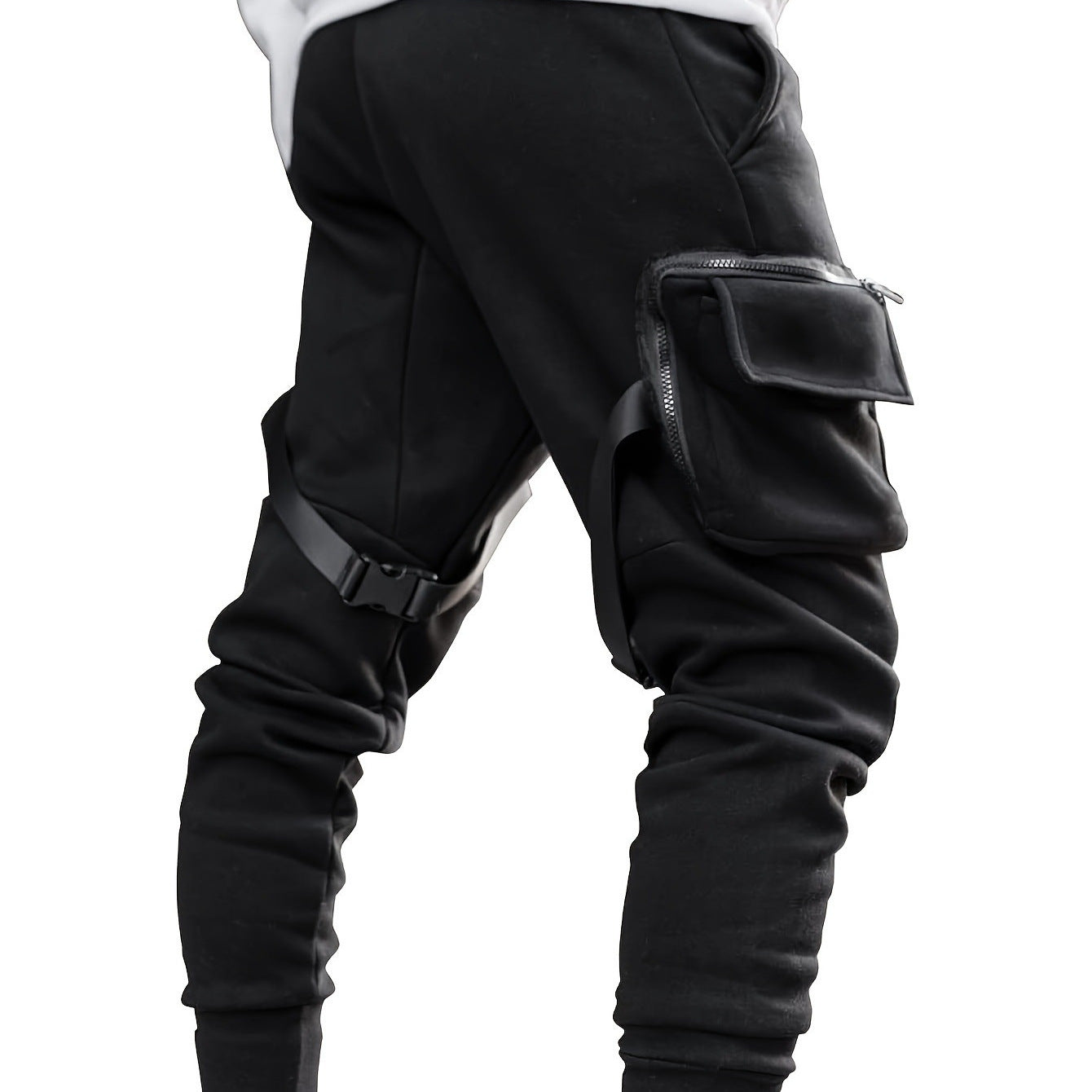 European Hip Hop Multi-pocket Ankle-tied Trousers.