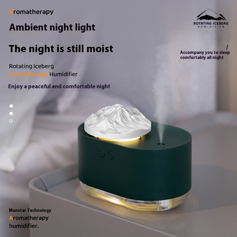 Rotating Iceberg Aromatherapy Spray Mute USB Humidifier