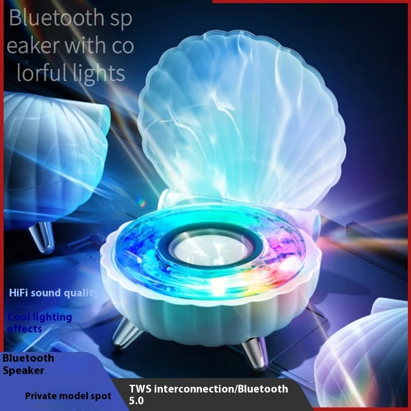 Shell Bluetooth Stereo Colorful Light Bedroom Mini Ambience Light