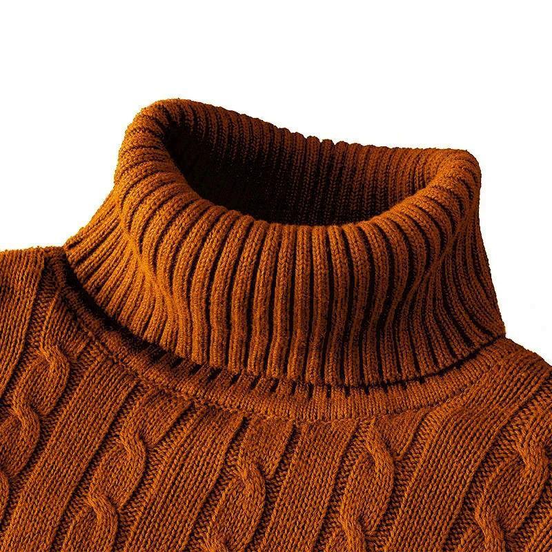 Twist Knitted Pullover Slim Fit Warm Top Solid Color.