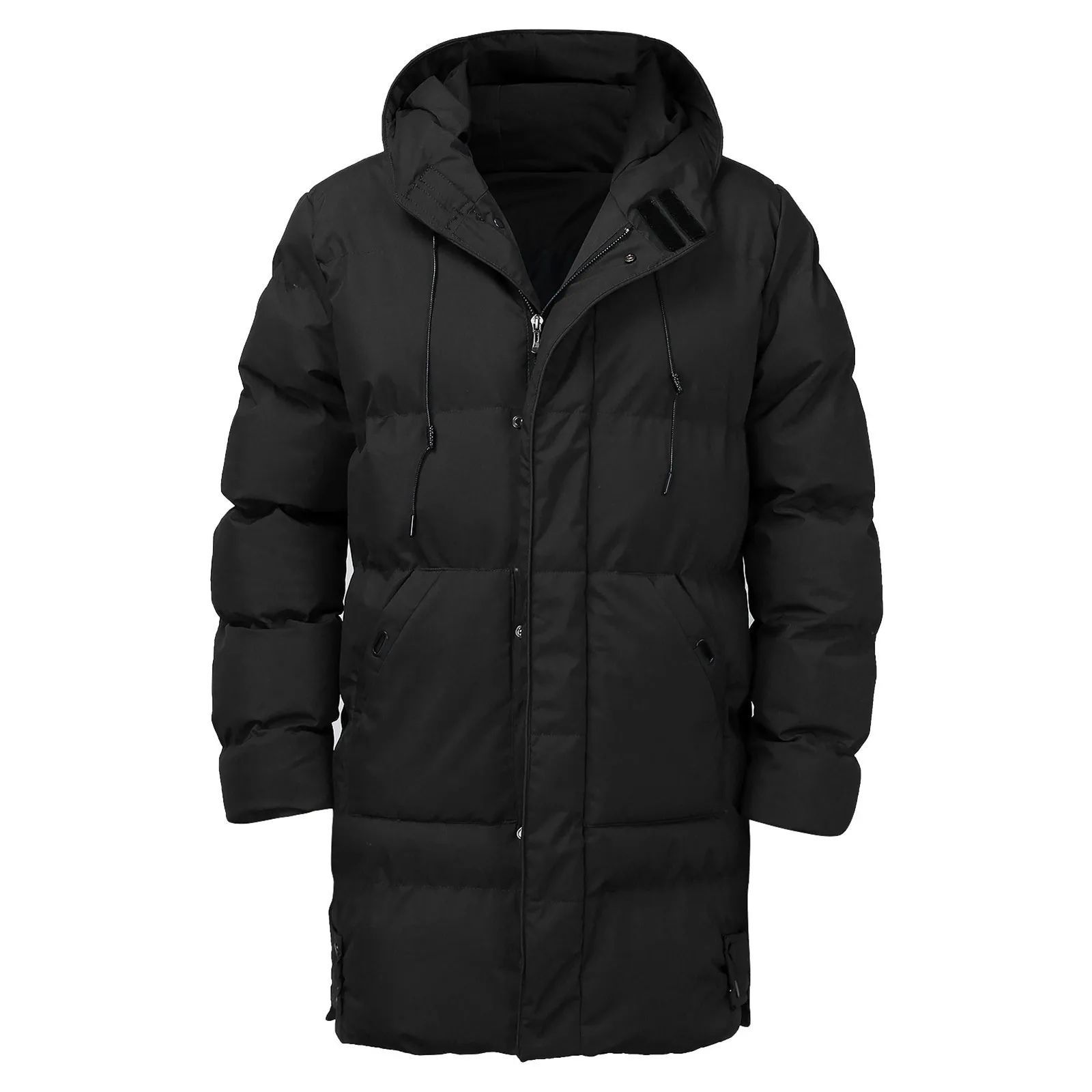 Casual Warm Hooded Long Snow Wear Jacket Coat Men Outwear.